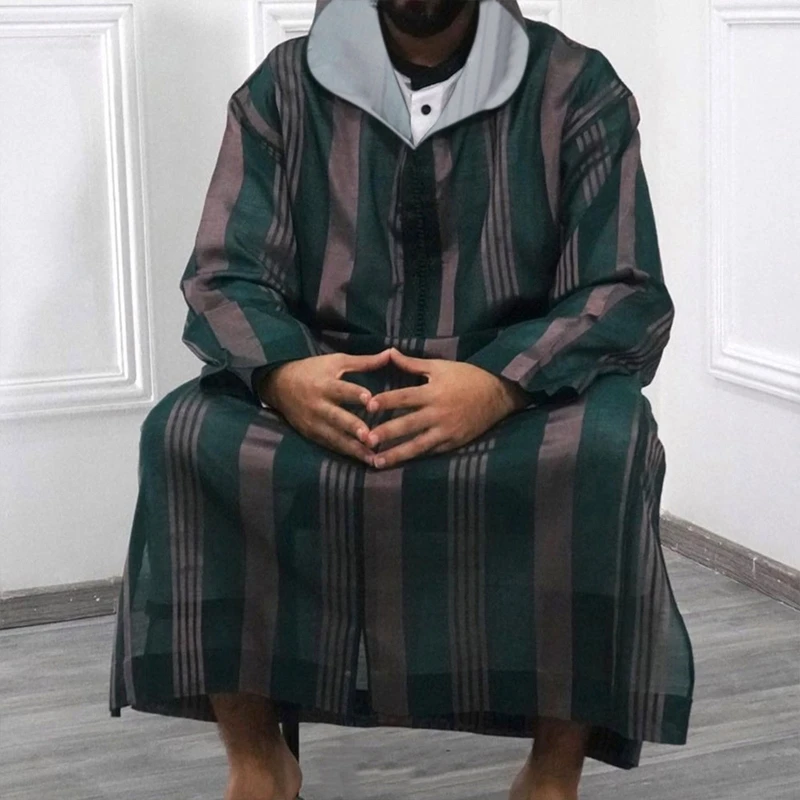 Модная длинная кафтан мусульманская абайя Молодежная рубашка Qamis Homme свободная