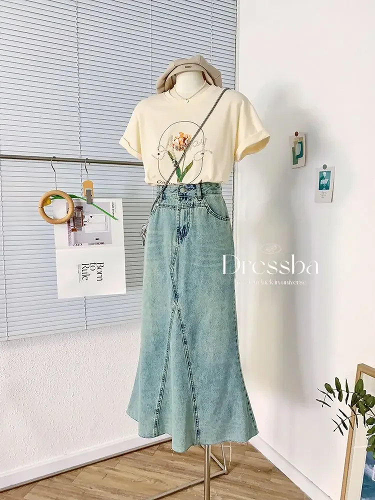 Новая летняя сверхпрочная футболка с жемчужным тюльпаном и круглым вырезом