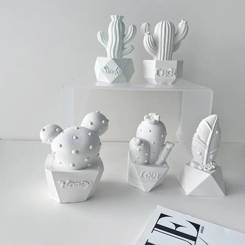 

Simulation Succulent Cactus Silicone Gypsum Mold Candle Making Supplies DIY Plant Flowerpot Resin Mould Handmade Soap Home Decor
