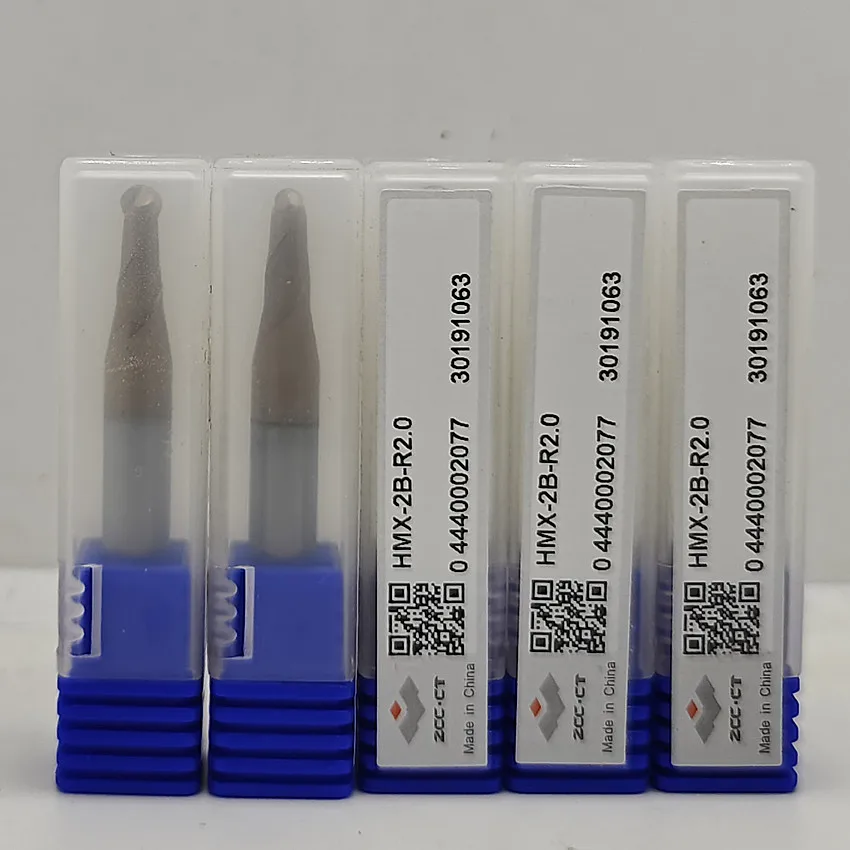 HMX-2B-R2.0 ZCC.CT HMX-2B Two edge straight shank ball end mill D4.0R2.0*6*8*50 2F Ball Nose End Mill 2 Flutes Mills