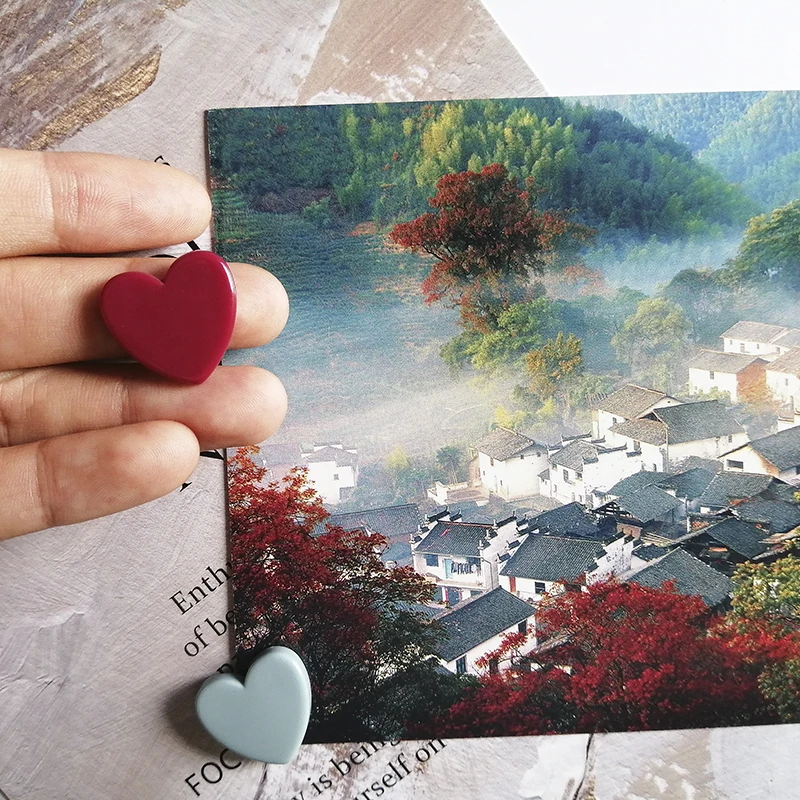 10PCS милые мини холодильник магниты красочные любовь сердце маленький наклейки