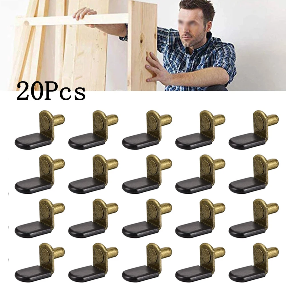 

20pcs Shelf Support Simple Cabinet Support Partition Bracket Studs Pegs Pins Plugs 6mm L-Shaped Cabinet Bracket