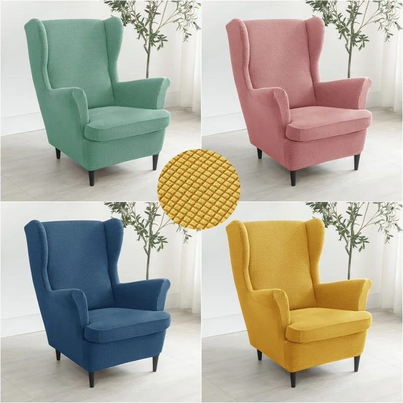 Cover Stretch Wingback Sofa Covers Elastic Spandex Armchair Cover With Cushion Cover Furniture Protector