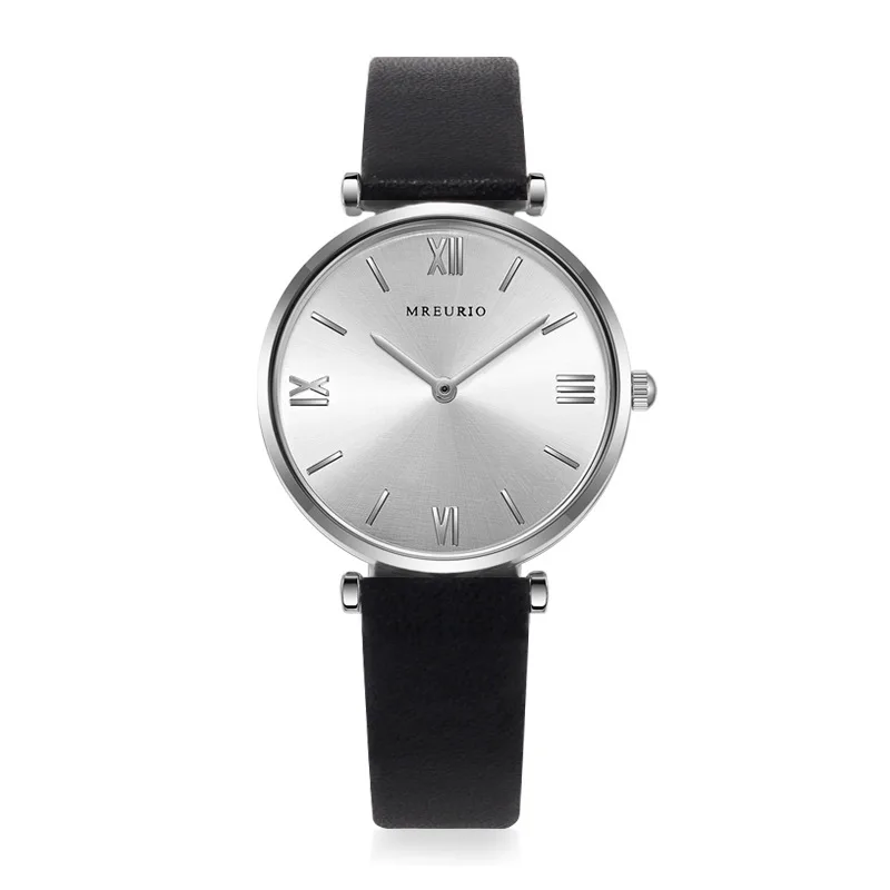 

Retro Round Quartz Stainless Dial Casual Wrist Watches Leather Strap Fashionable Clock Waterproof Wristwatch for Women