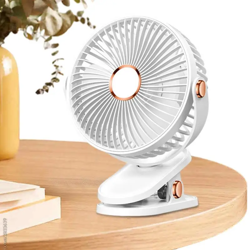 

Портативный вентилятор с зажимом, 5 скоростей, тихий перезаряжаемый от USB мини настольный вентилятор, вращающийся на 360 градусов персональный охлаждающий вентилятор, подходит для колясок