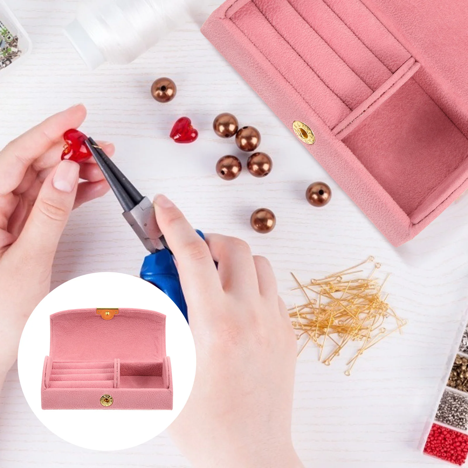 

Jewelry Container Decorative Case Holder Earrings Organizer Trinket Storage Cases
