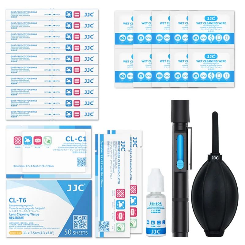 

JJC 83-in-1 Camera Cleaning Kit DSLR Sensor Air Duster Mini Blower Lens Cloth Glasses Wipes Lens Cleaning Pen for Digital Camera