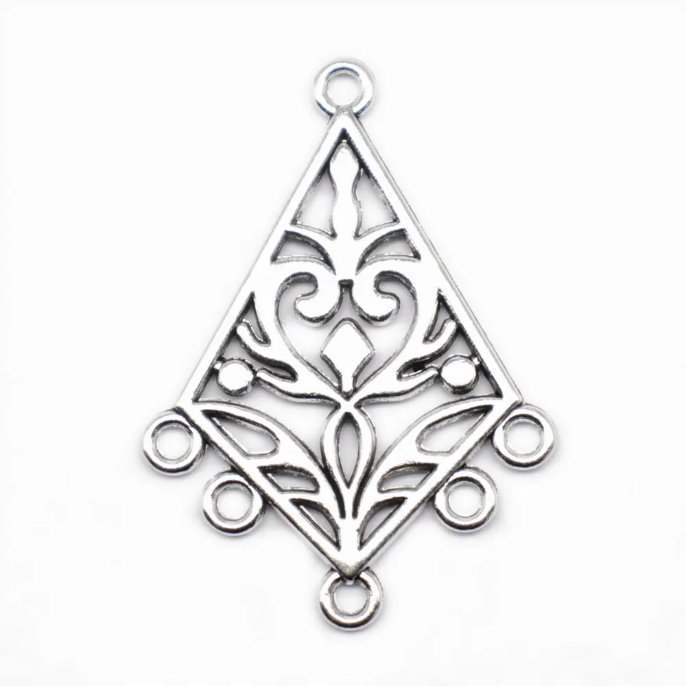 

Materials For Crafts Diamond Shape Earring Connector Jewelry Diy 39X28mm Antique Silver Color 5 Pieces