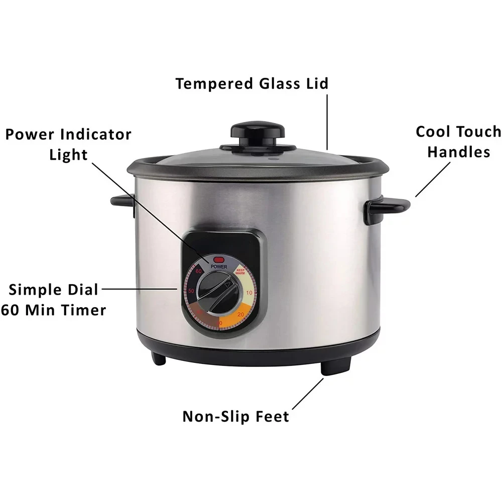 

Необработанная/20-чашечная приготовленная 700 Ватт из нержавеющей стали хрустящая персидская рисоварка с