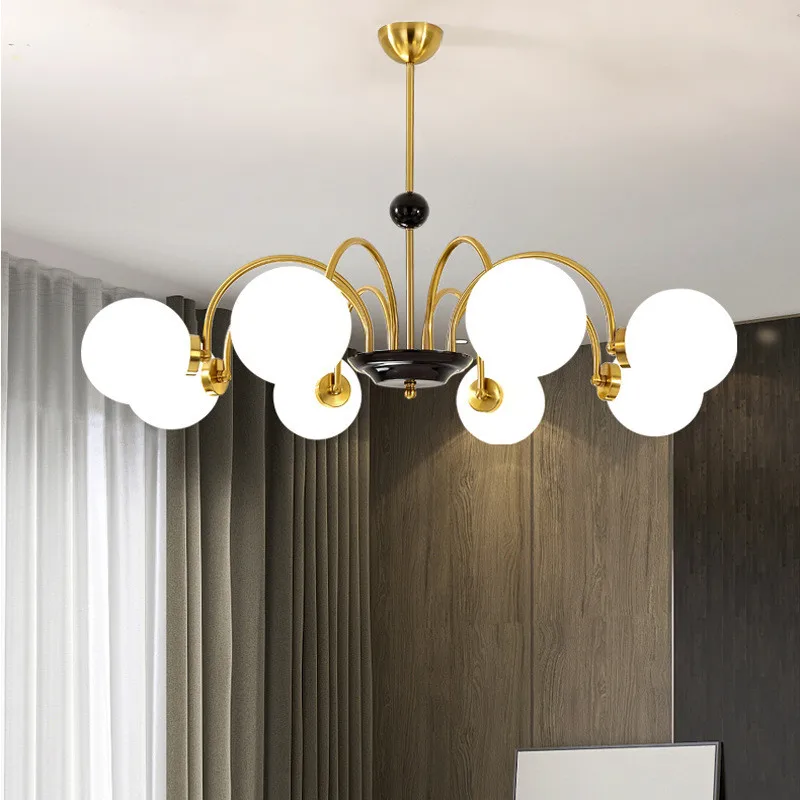 

Nordic Foyer Glass E14 Led Chandelier Chrome / Gold Iron Pendant Chandelier Lighting Rod Hanging Chandelier Led Lamp Fixtures