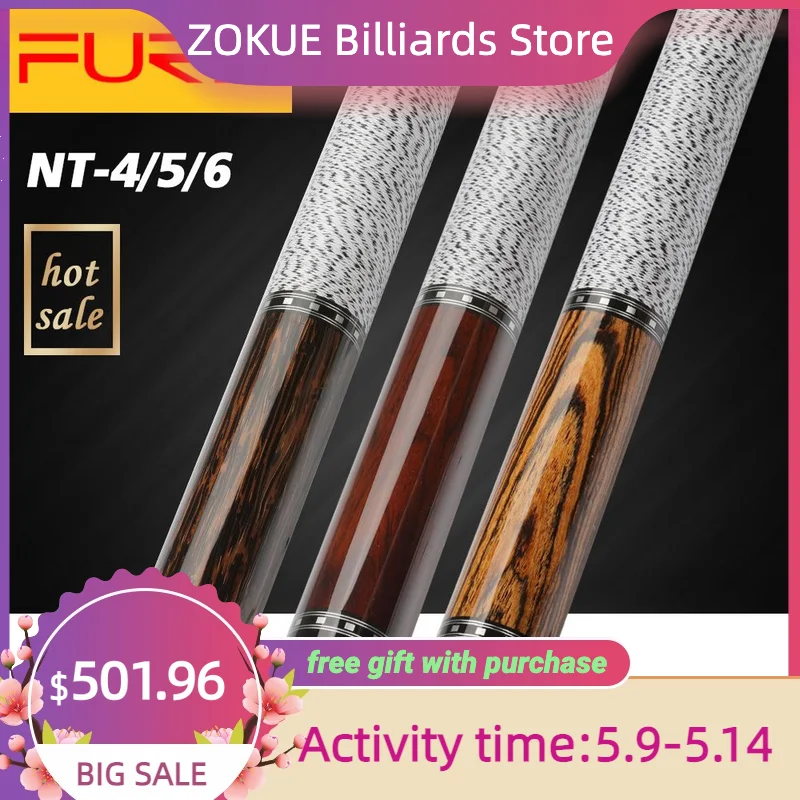 

FURY NT 4/5/6 Billiard Pool Cue 13mm Tiger Tip 147cm Length HTH Tecnologia Maple Shaft High Quality Billar Professional Stick
