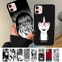 junji ito tees horror tomie phone case for iphone 11 12 13 mini pro max 8 7 6 6s plus x 5 se 2020 xr xs case shell