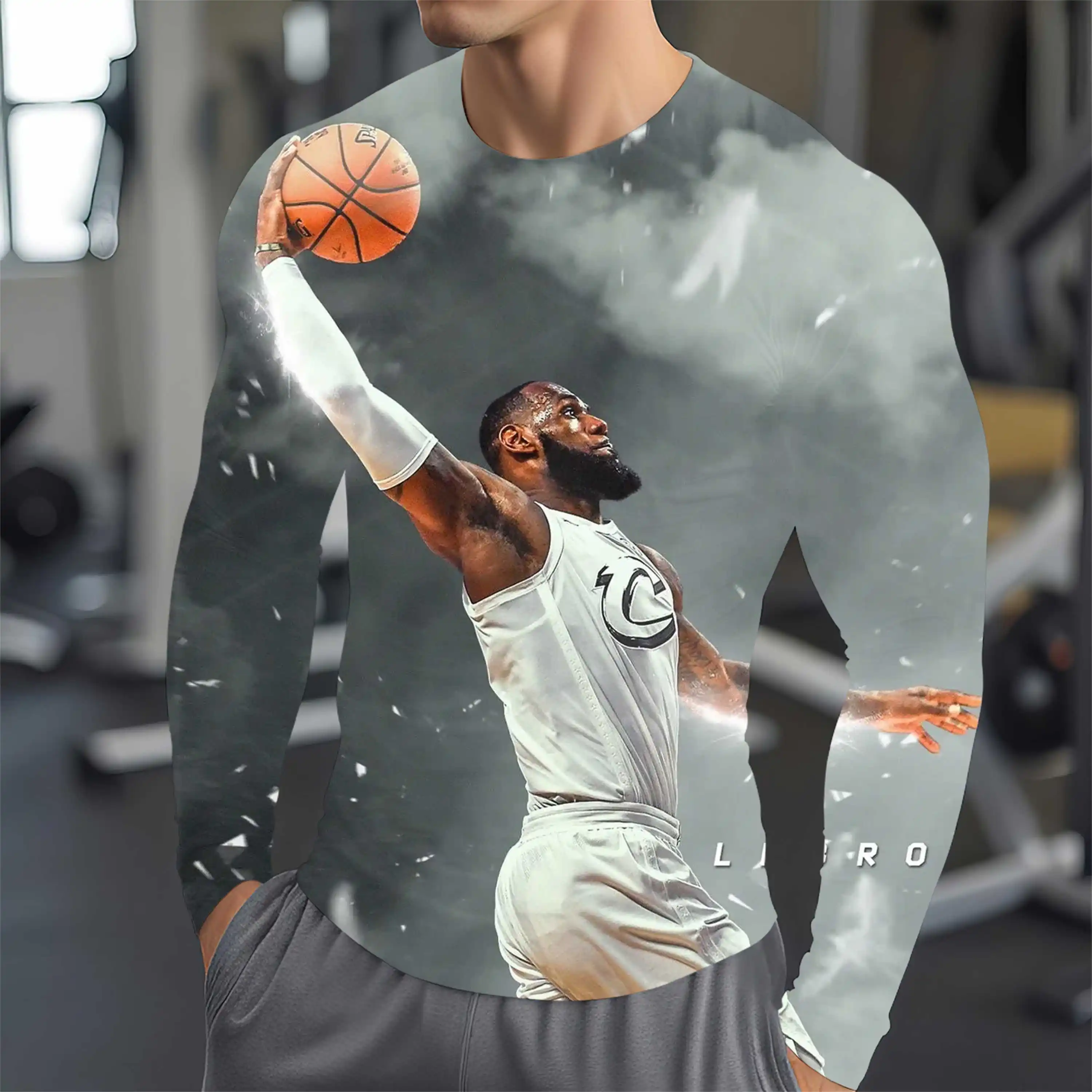 Футбольный Топ С Длинными Рукавами И 3D-принтом Lebron Модная Спортивная Одежда