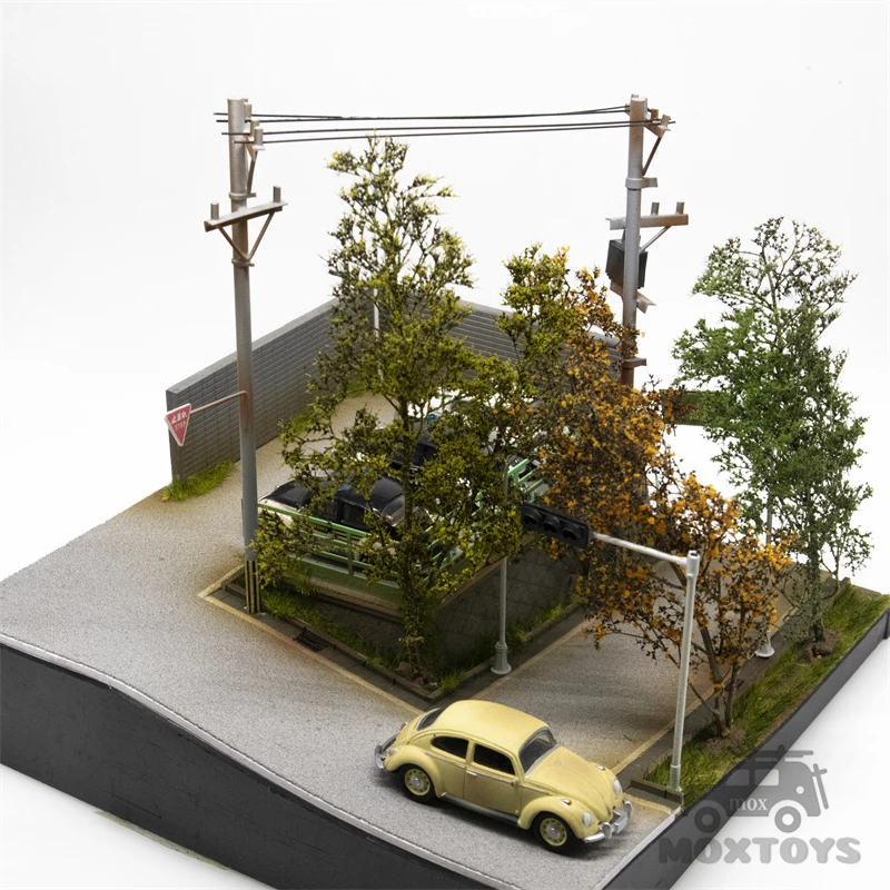 

1:64 Led Light Street Lamp Diorama Hillside Car Park and Road