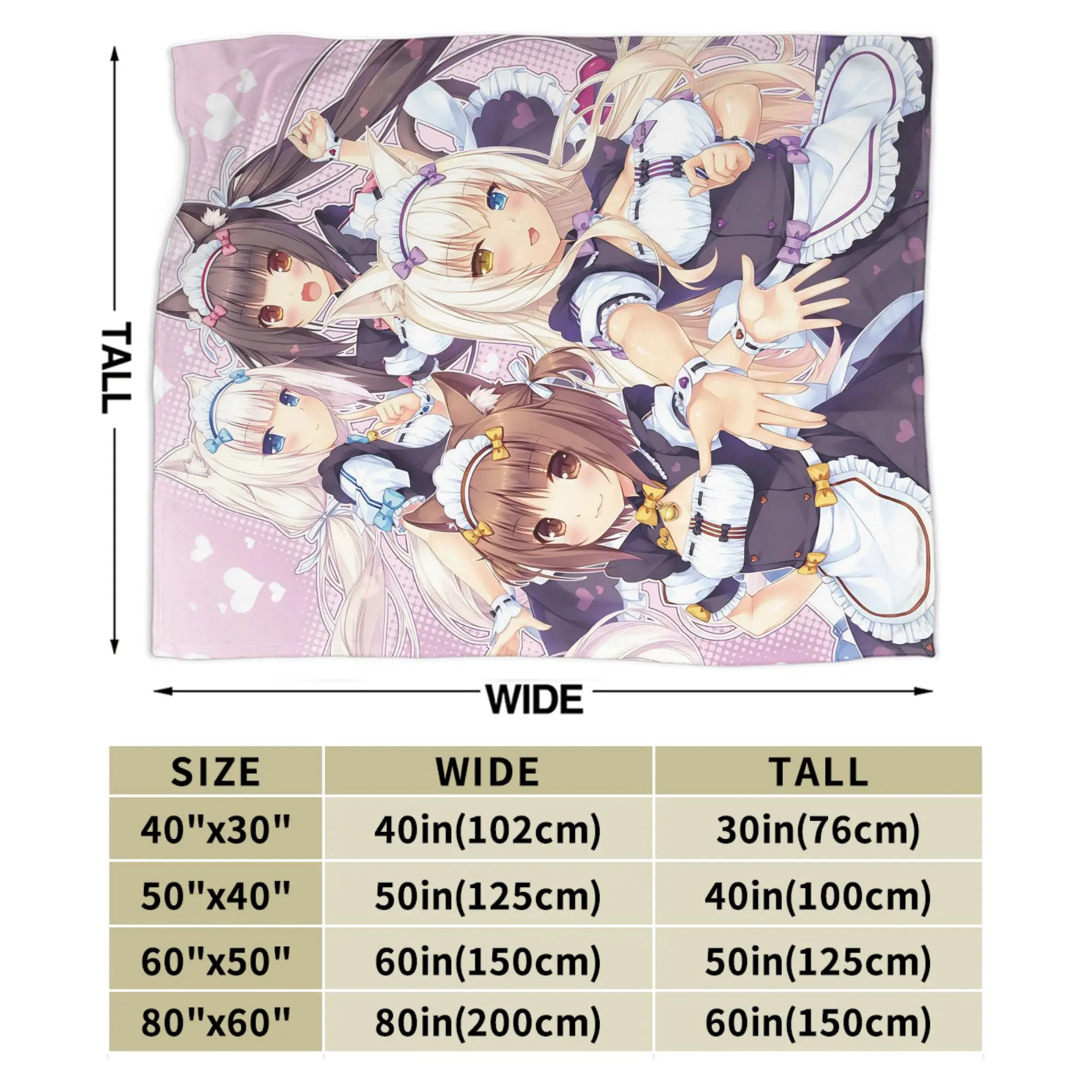 Фото NEKOPARA аниме игровые одеяла флисовое весенне-осеннее многофункциональное супер теплое одеяло для дома, путешествий, плюшевое тонкое одеяло №3