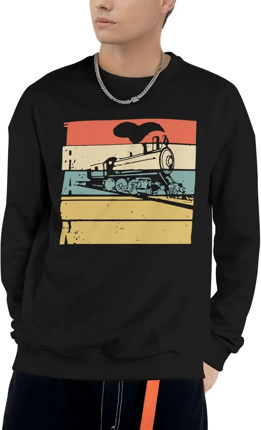 TEICCI Мужская и женская толстовка с круглым вырезом винтажный пуловер со шлейфом