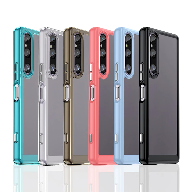 For Sony Xperia 1 V Case Soft Frame + Acrylic Hard PC Back Cover For Sony Xperia 1V 5G 2023 Cases Transparent Phone Protection images - 6