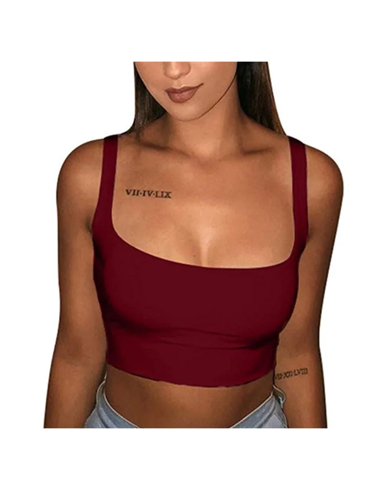 2023 пикантные Женские однотонные майки на бретельках укороченный топ летние без