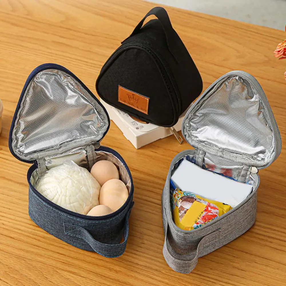 

Lunch Container Triangular Insulation Bag Mini Portable Insulated Lunch Bag Outdoor Aluminum Foil Bento Pouch Lunch Bag New Cute