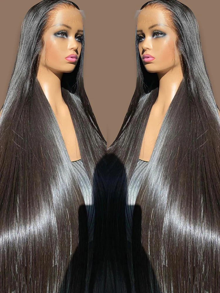 13x4 HD Lace Frontal Wig Bone Straight Human Hair Wigs Transparent Remy 360 Full Lace Front Wigs Human Hair Pre Plucked 30 Inch