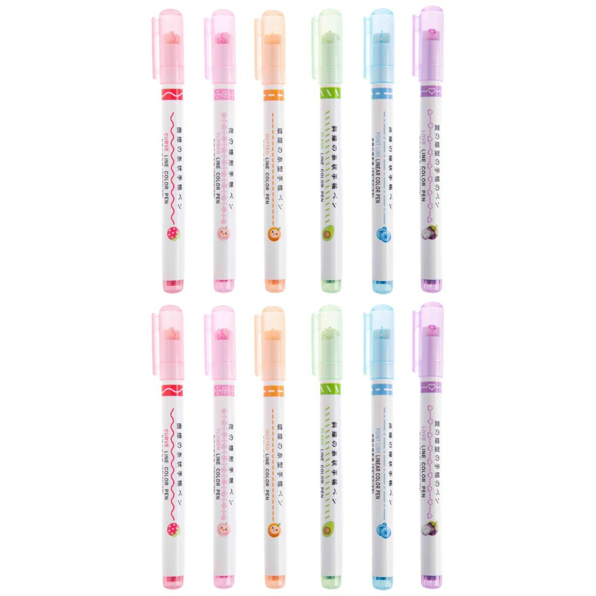 

12 Pcs Liquid Highlighters Colored Markers Kids Fluorescent Outline Pens Kids Markers Linear Highlighter Set Drawing Markers