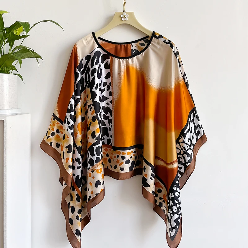 2024 Новый шелковый шарф 110x110 см роскошный брендовый дизайнерский женский модный