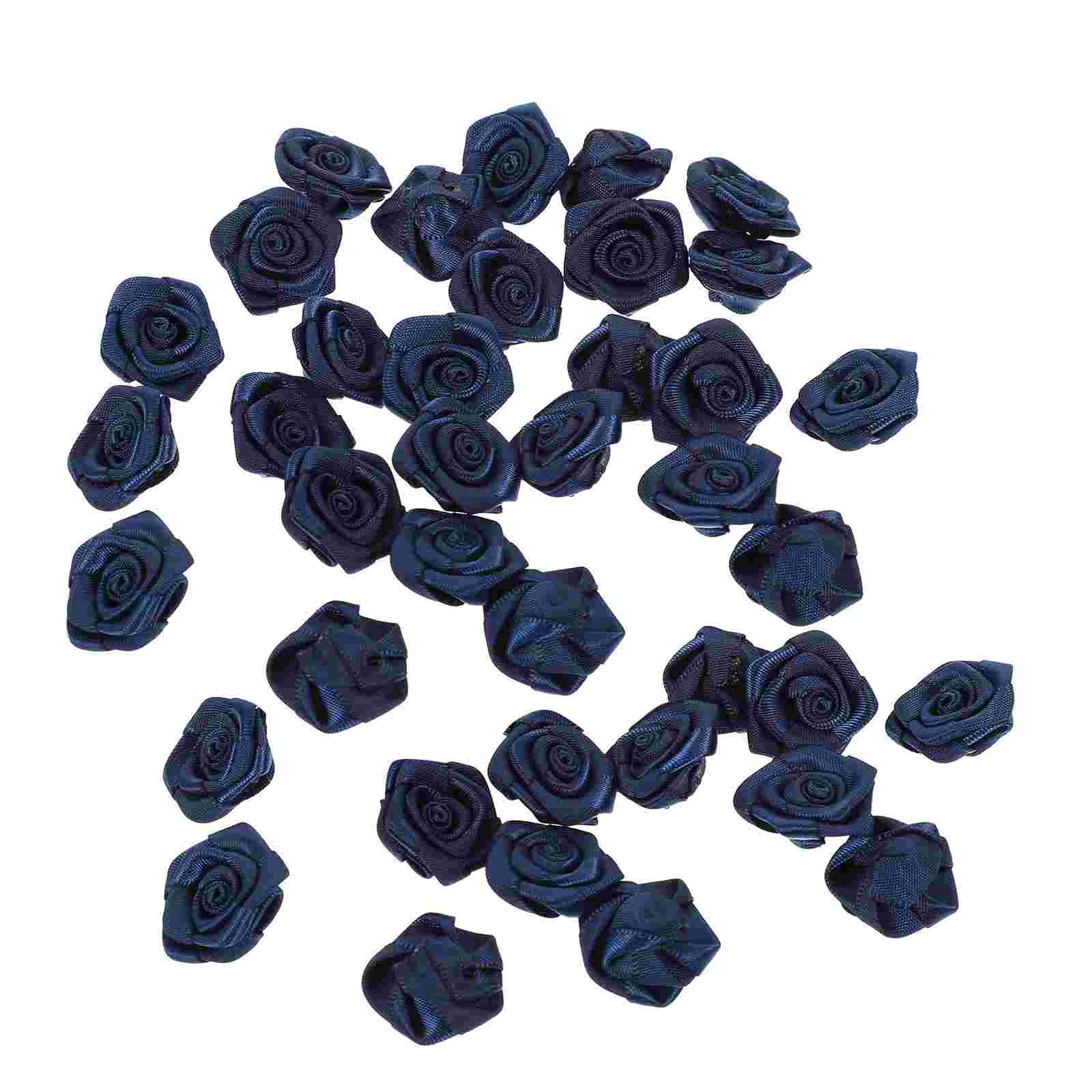

Flowers Ribbon Mini Diy Roses Satin Flowers Accessories Bows Flower Miniature Appliques Wedding Clothes Fabric Rose Small Tiny