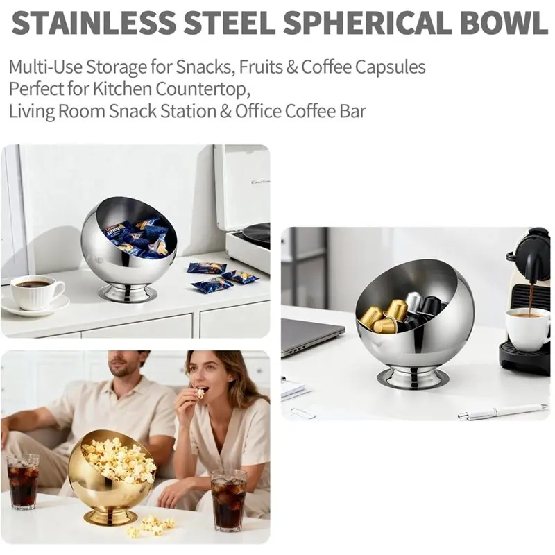 Фото Держатель для кофейных капсул M12K — Металлический диспенсер большой емкости для капсул K-Cup, совместимый с Nespresso — Серебристая отделка для хранения №2