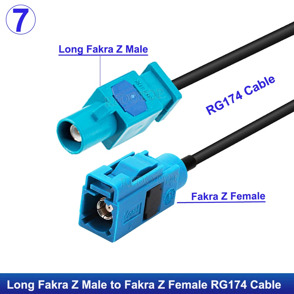 

RFDOTOP Fakra Z RG174 кабель синего цвета 10 см