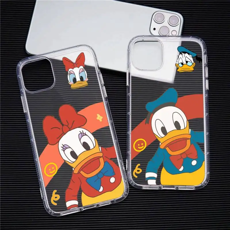 

Donald Duck Disney Black Phone Case For iphone 14 Plus 13 12 Mini 11 Pro Max XS X XR Soft Transparent Cover