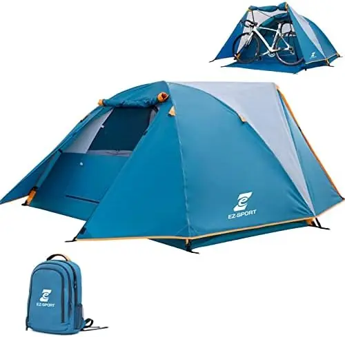 

Tent 2 Person, Aluminum Poles Tent with Bike Shed and Rainfly-Portable Dome Tents for Camping Tents for events Ultralight tent T