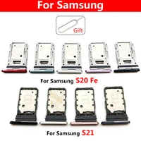 for samsung s20 fe s21 phone housing new sim card adapter micro sd card tray holder phone parts