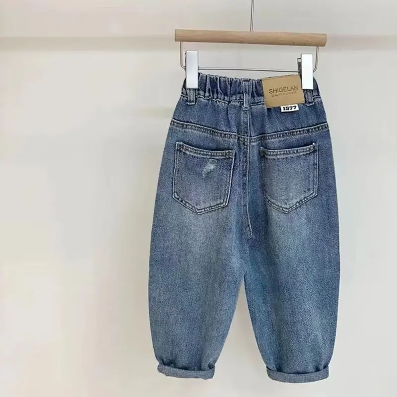

Baby Jeans Solid Color Jeans For Boys Girls Spring Autumn Jeans Baby Casual Style Toddler Girl Clothes Loose Pant 2 -6