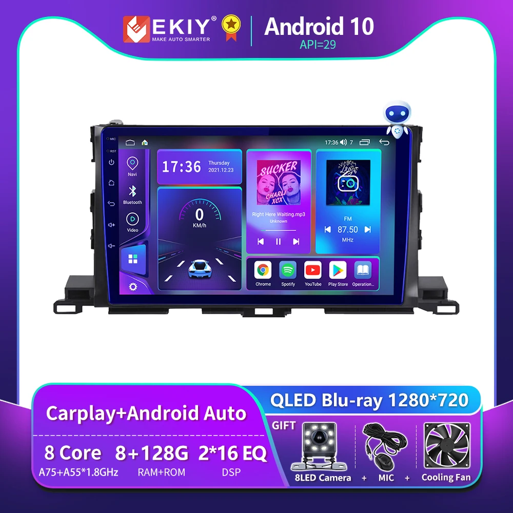 

EKIY T900 For Toyota Highlander 3 XU50 2013-2018 Car Radio Multimedia Video Player Navigation Stereo GPS Android 10 No 2din DVD