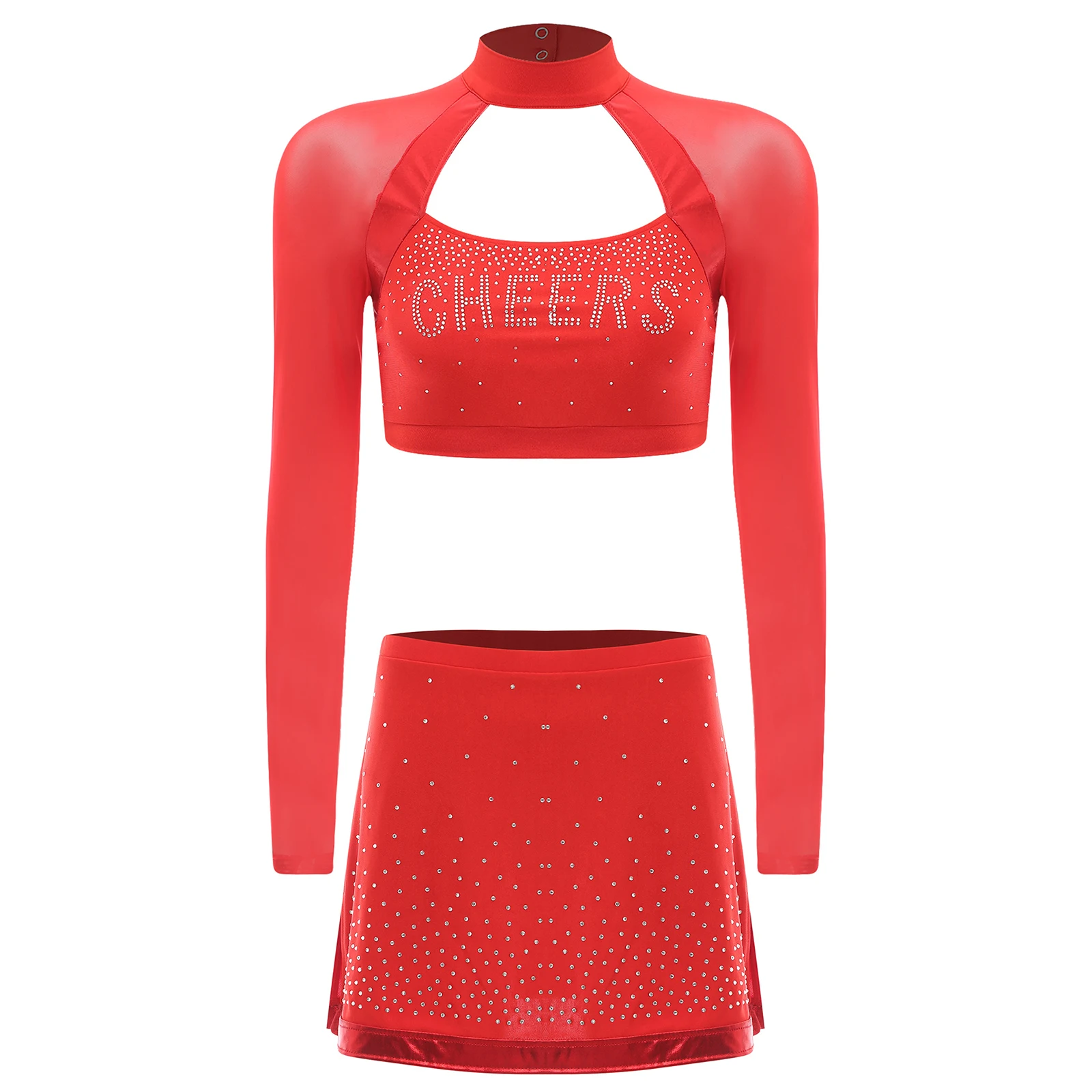 Женские костюмы лидера поддержки наряды черлидинга блестящий укороченный топ со