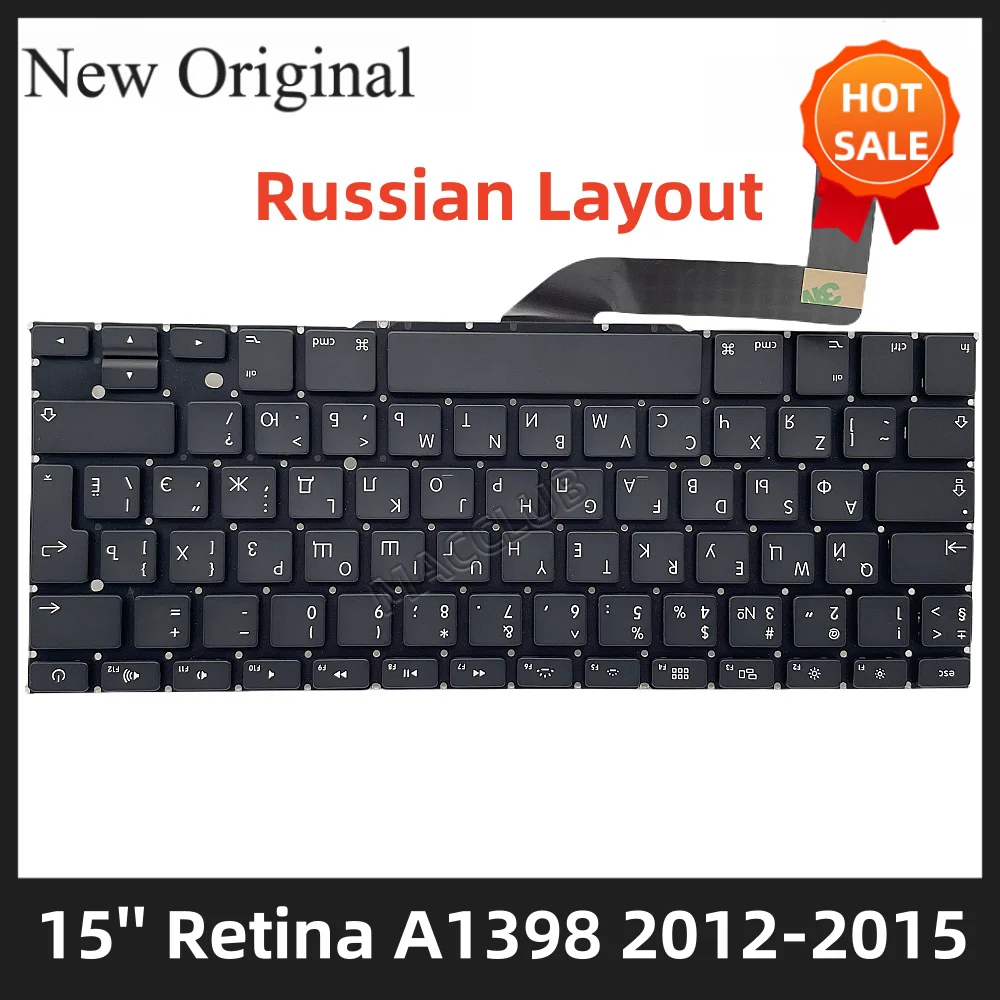 A1398 Клавиатура Русская Россия RU раскладка для Macbook Pro Retina 15 дюймов 2012-2015 EMC 2910 2909 2881
