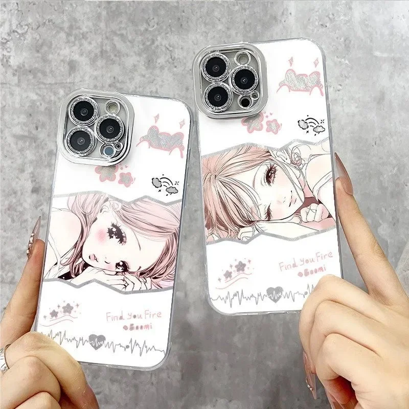 Фото Японский аниме-чехол с Наной Осаки для iPhone 17 16 15 14 13 12 11 Pro Max Plus Air, милый противоударный чехол с изображением девушки №1