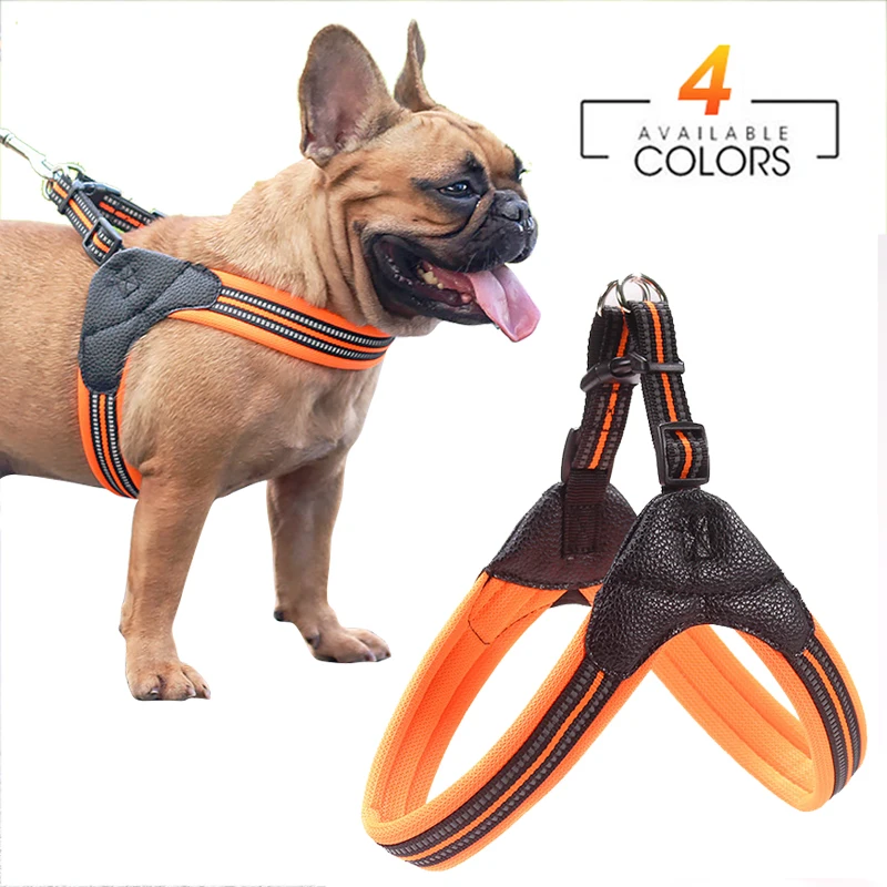 

Dog Harness with 1.2m Traction Leash Set No Pull Dog Vest Strap Adjustable Reflective Breathable Harness for Dogs Puppy and Cats