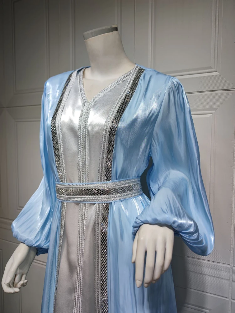 Abaya Dubai Muslim Dress Luxury Ramadan Kaftan Islam Kimono Robe Women Caftan Marocain Maxi Party Dresses 2023 Abayas Femme
