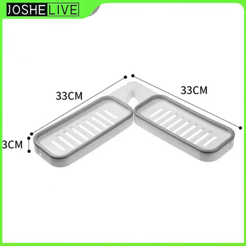

Ree Punching Corner Rack Bathroom Shelves Foldable Large-capacity Shampoo Organizer Bathroom Organizer Angel Shape