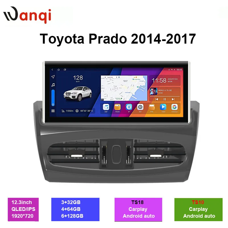 

Автомагнитола Carplay для Toyota Prado 12,3-2010, мультимедийный DVD-плеер, автоприемник, GPS-навигация, 2013 дюйма, Android