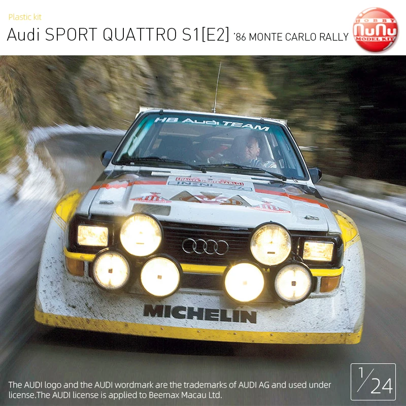 

HOBBY NUNU Static Assembled Car Model 1/24 Scale Audi SPORT QUATTRO S1 E2 1986 Model Kit [BX24035]