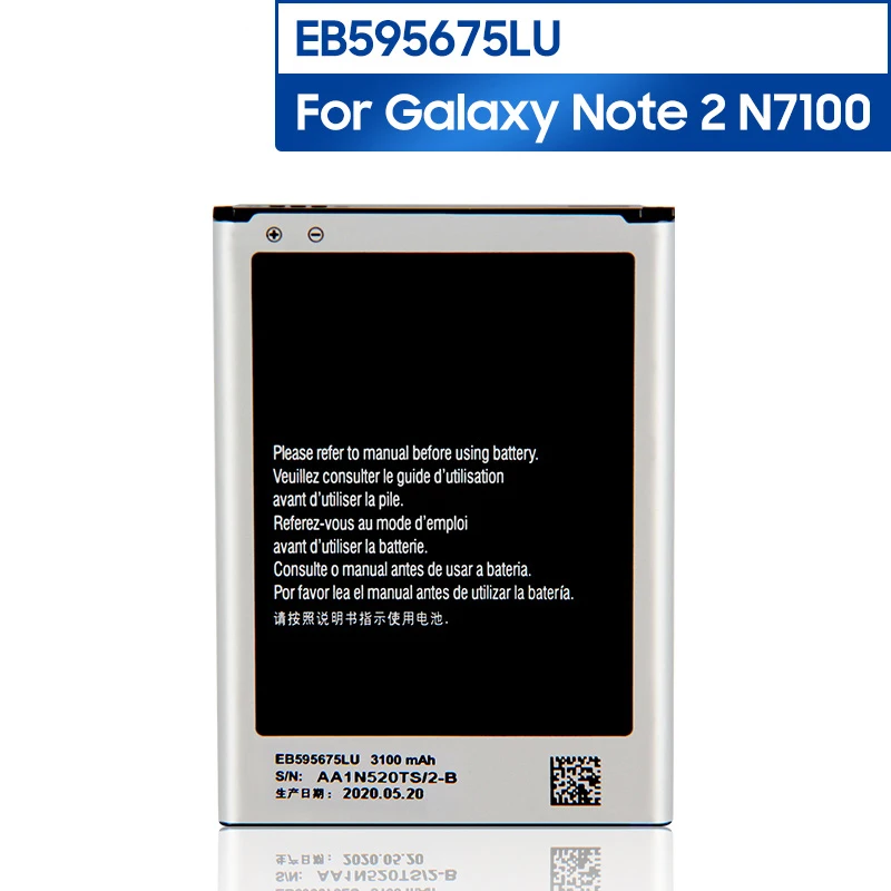 

Оригинальный запасной аккумулятор EB595675LU для Samsung Galaxy Note 2 N7100 N7102 N719 N7108 N7108D аккумулятор 3100 мАч