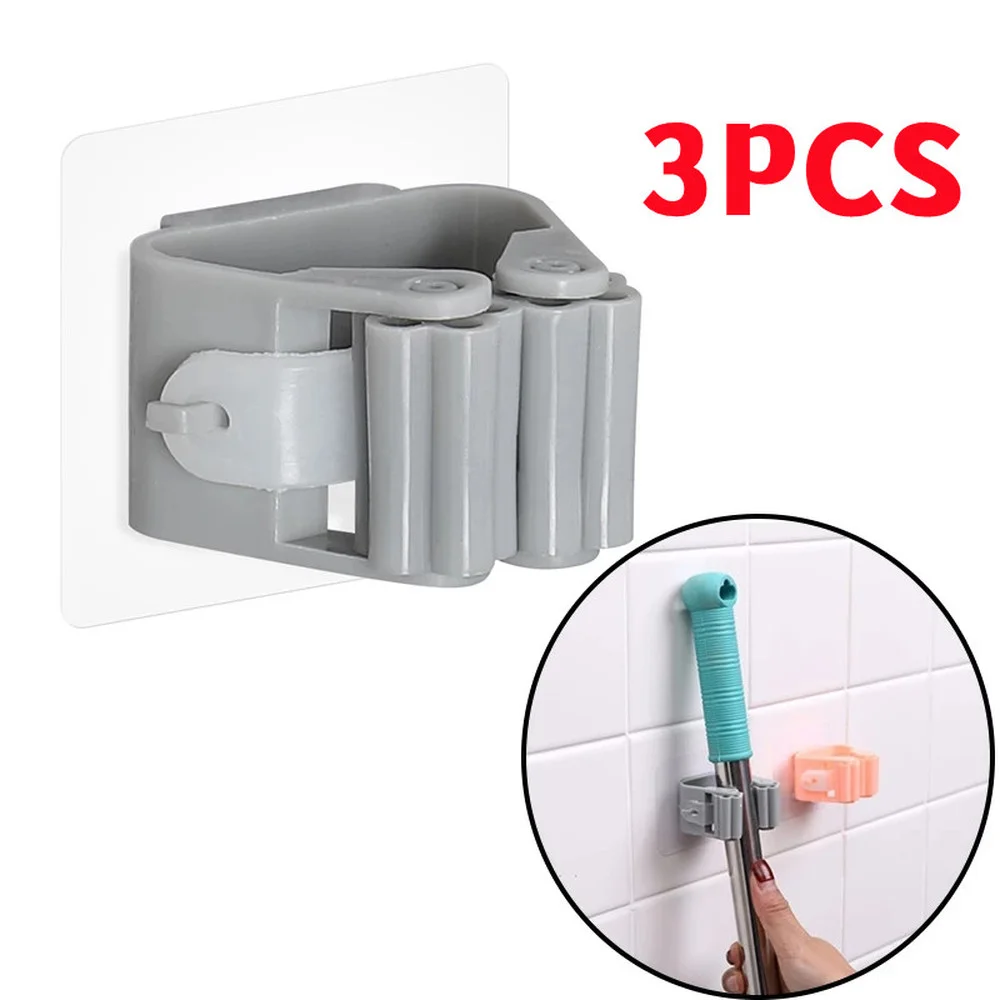 

Wall-mounted Mop Rack Bathroom Broom Mop Behind The Door Without Punching No Trace Strong Fixed Buckle Household Storage Tool