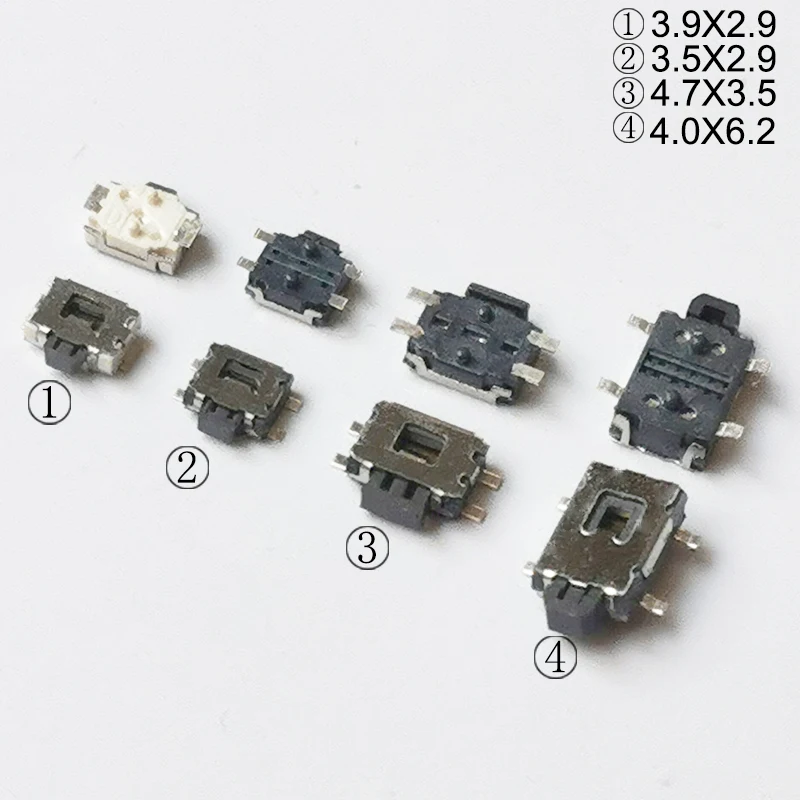 50 шт. 3x4 2Pin 4Pin SMT 3 5x4 7 мм Мгновенный Тактильный кнопочный переключатель Боковая