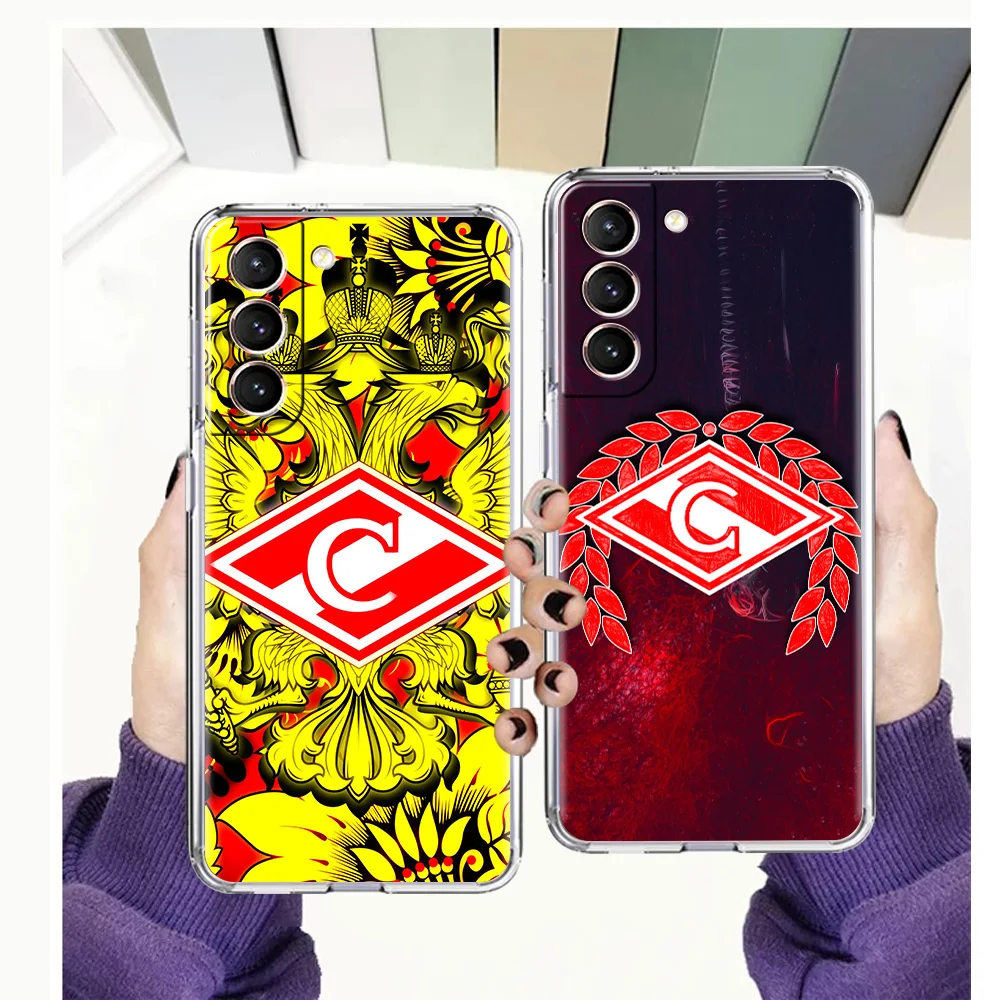 

Spartak Moscow Transparent Cover for Samsung Galaxy S20 S21 FE Note 20 10 Ultra S10 S10E S9 S8 M21 M22 M31 M32 Lite Plus Case