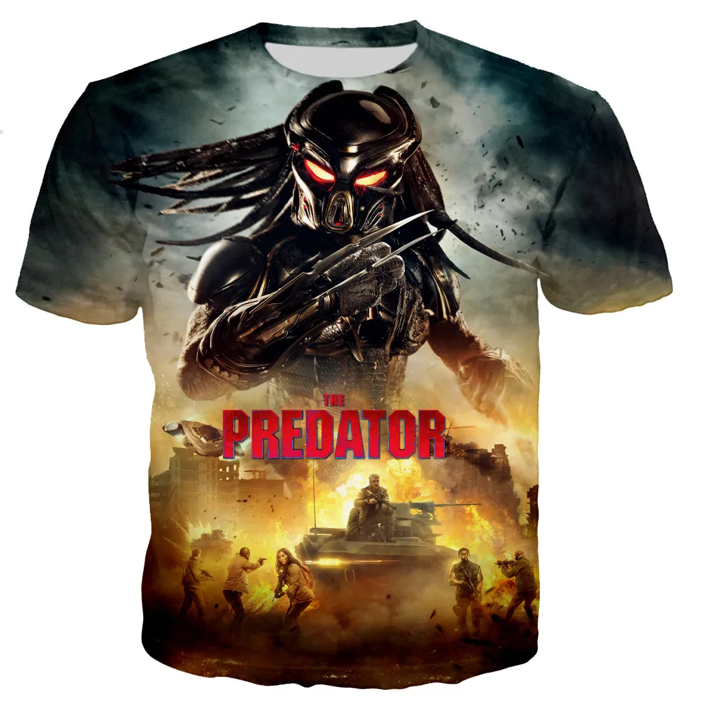 

Men Ladies New Fashion Casual Movie Predator 3d Printed T Shirts Boys Girls Harajuku Streetwear Oversized Shirt Clothes