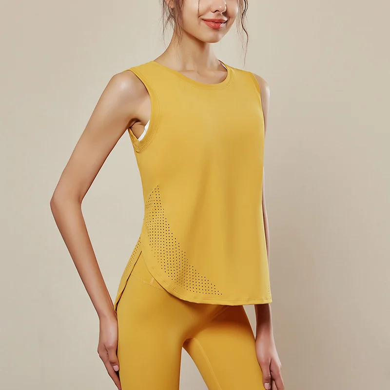 

Новинка, осенняя свободная одежда для йоги Leica, женский спортивный жилет для бега, фитнеса, Высокоэластичный дышащий Быстросохнущий жилет д...