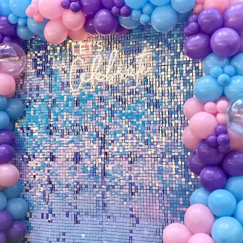 

Square Sequins Glitter Wind Board Easy To Install Birthday Wedding Party Shimmer Background Sequins Decorative Background Wall