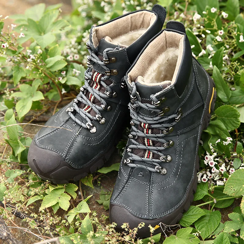 

Winter Warm Men's With Velvet Safety Shoes Outdoor Construction Sneaker High Steel Toe Cap Protective Puncture Proof Work Boots